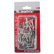 Заклепки 3.2 х 8 мм RAL 6005 (темно-зеленый), 50 шт. Matrix 40674